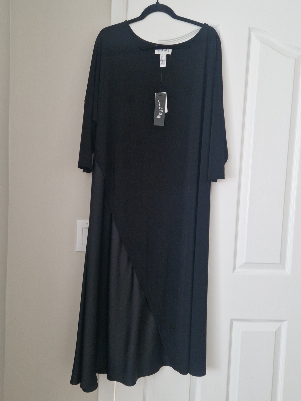 Joseph Ribkoff Black Asymmetrical Draped Maxi Dress